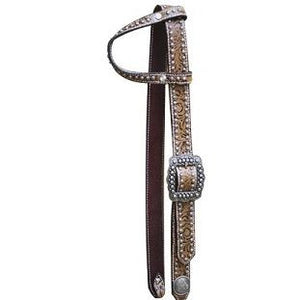 PFR12745 Showman ® One Ear Belt Style Leather Filigree Print Bridle