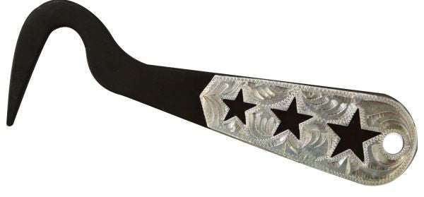 PFR261025 Three star brown steel silver engraved hoof pick