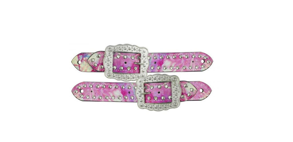 PFR3280 Showman ® Pastel tie dye belt style spur straps