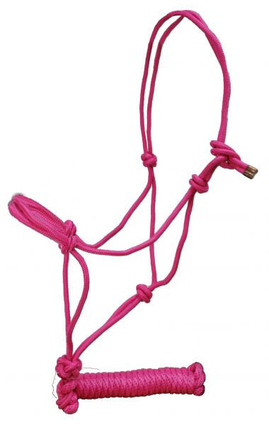 PFR722732 Showman™ horse size adjustable nylon cowboy knot halter with matching 5/8" X 14' lead