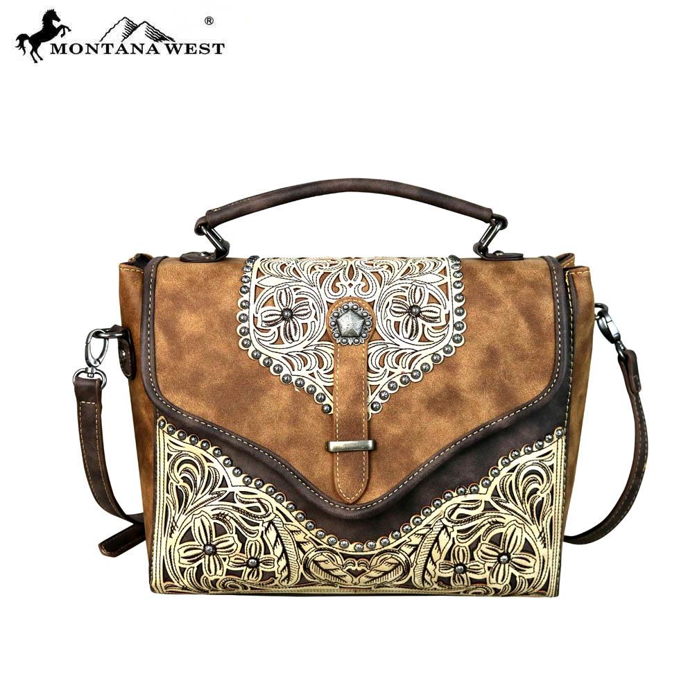 PFRMW604-8662 Montana West Concho Collection Top Handle Crossbody