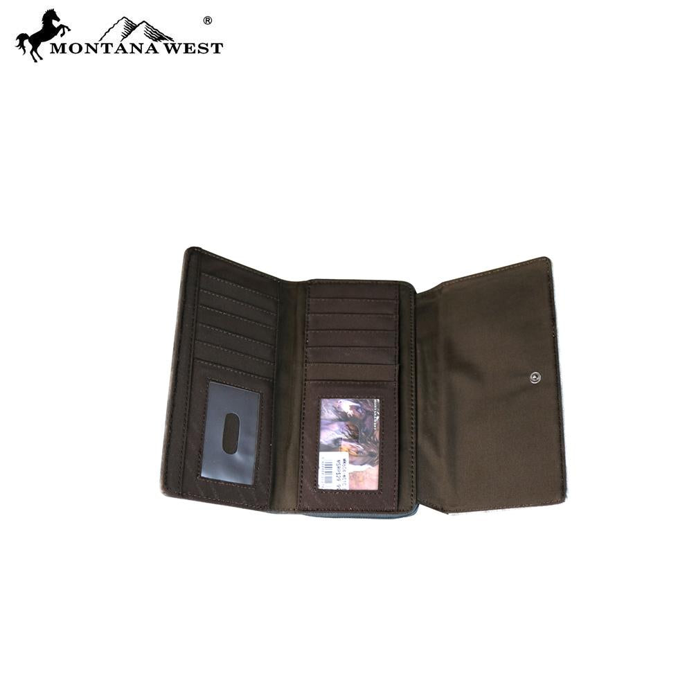 PFRMW604-W010 Montana West Concho Collection Secretary Style Wallet