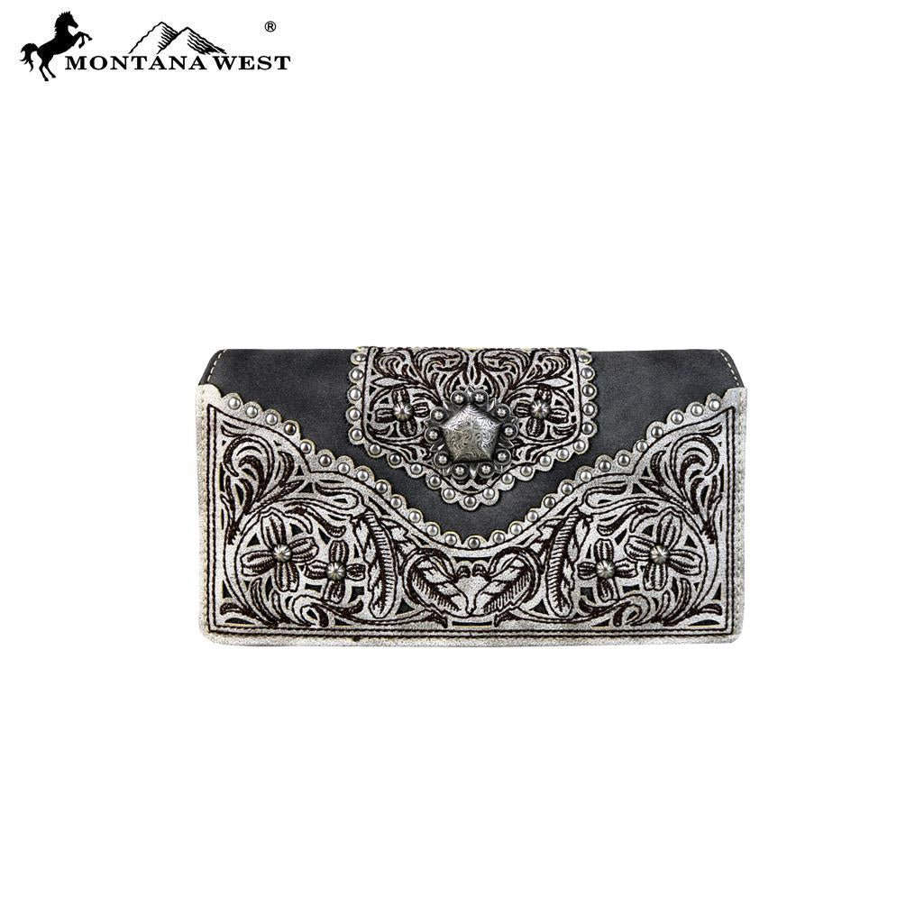 PFRMW604-W010 Montana West Concho Collection Secretary Style Wallet