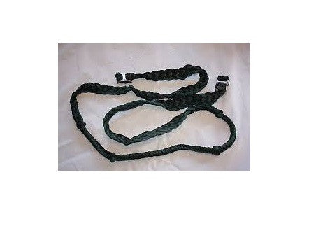PFR27109 Showman™ braided nylon barrel reins with easy grip knots Black
