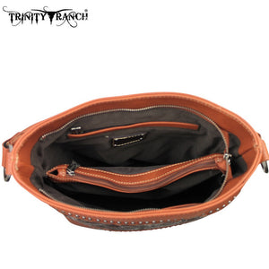 PFRTR20G-916 Trinity Ranch Tooled Design Handbag Brown
